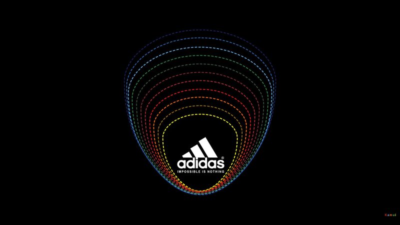 Adidas logo with rainbow rings