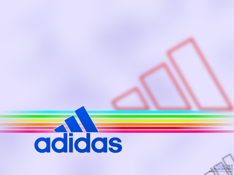 Adidas logo with rainbow stripes