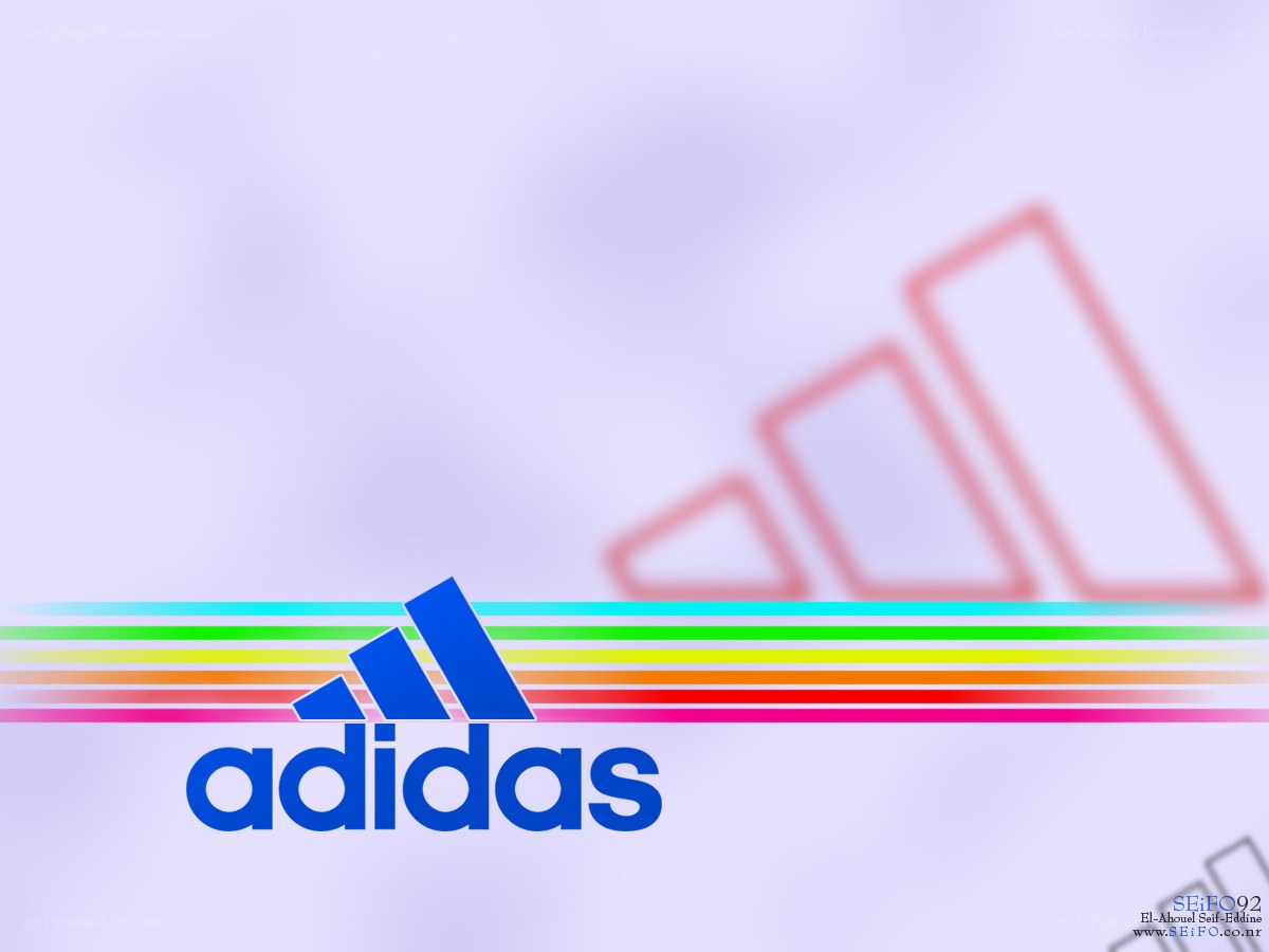 Adidas logo with rainbow stripes