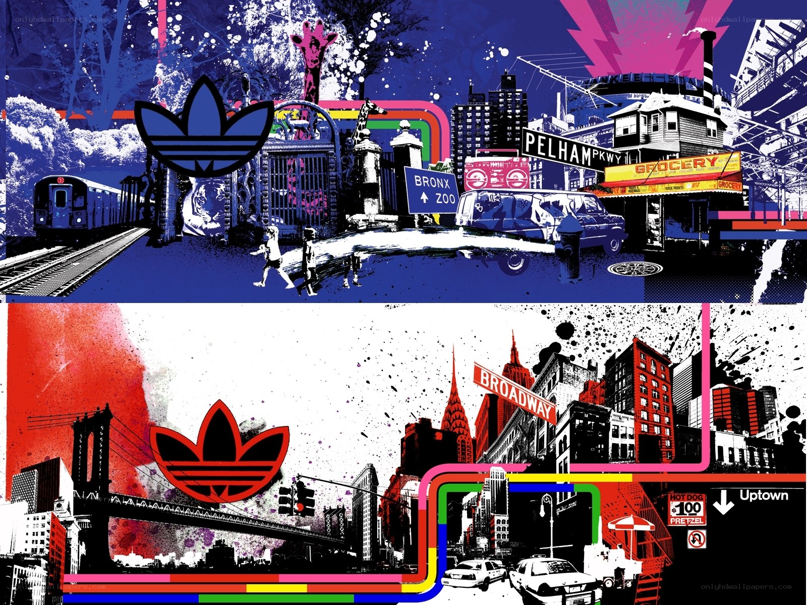 Adidas New York City collage
