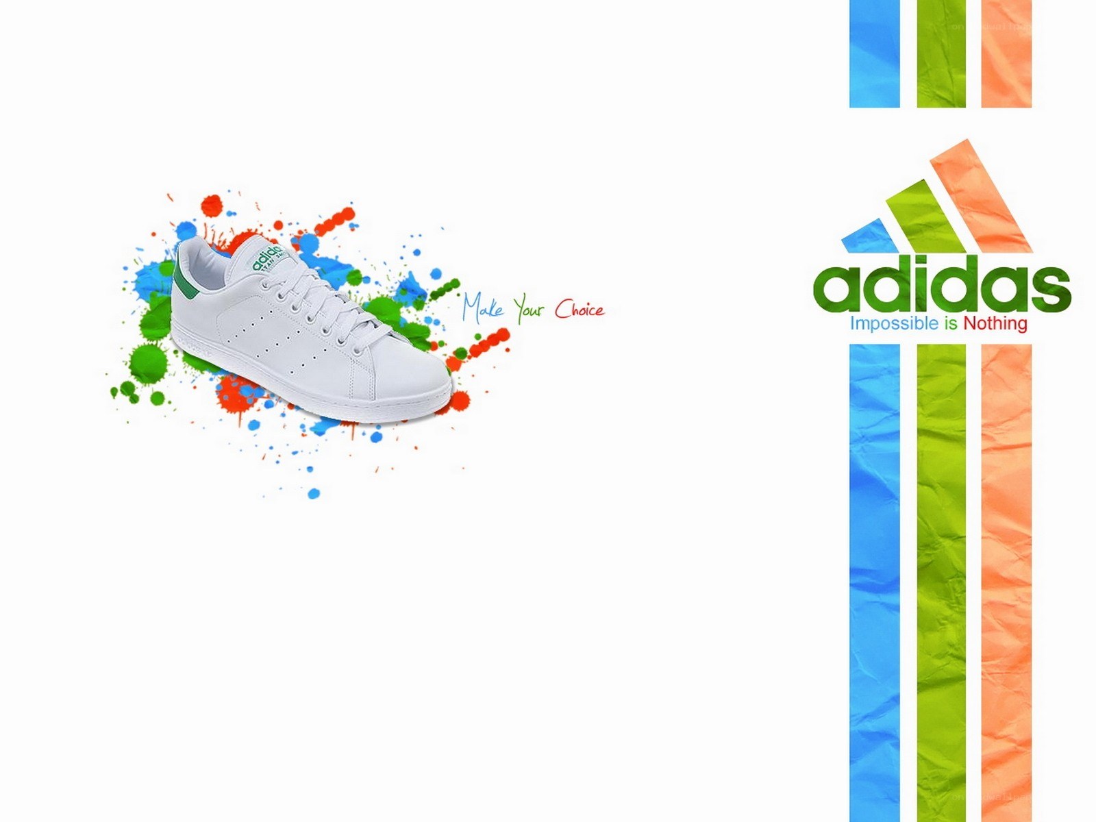 Adidas sneaker with colorful splashes
