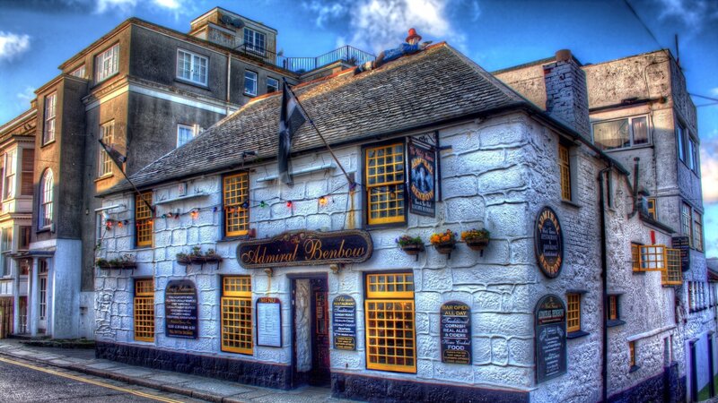 Admiral Benbow Pub — White, Dramatic, Afternoon