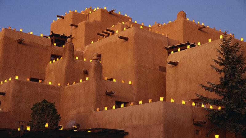 Adobe Building at Dusk — Brown