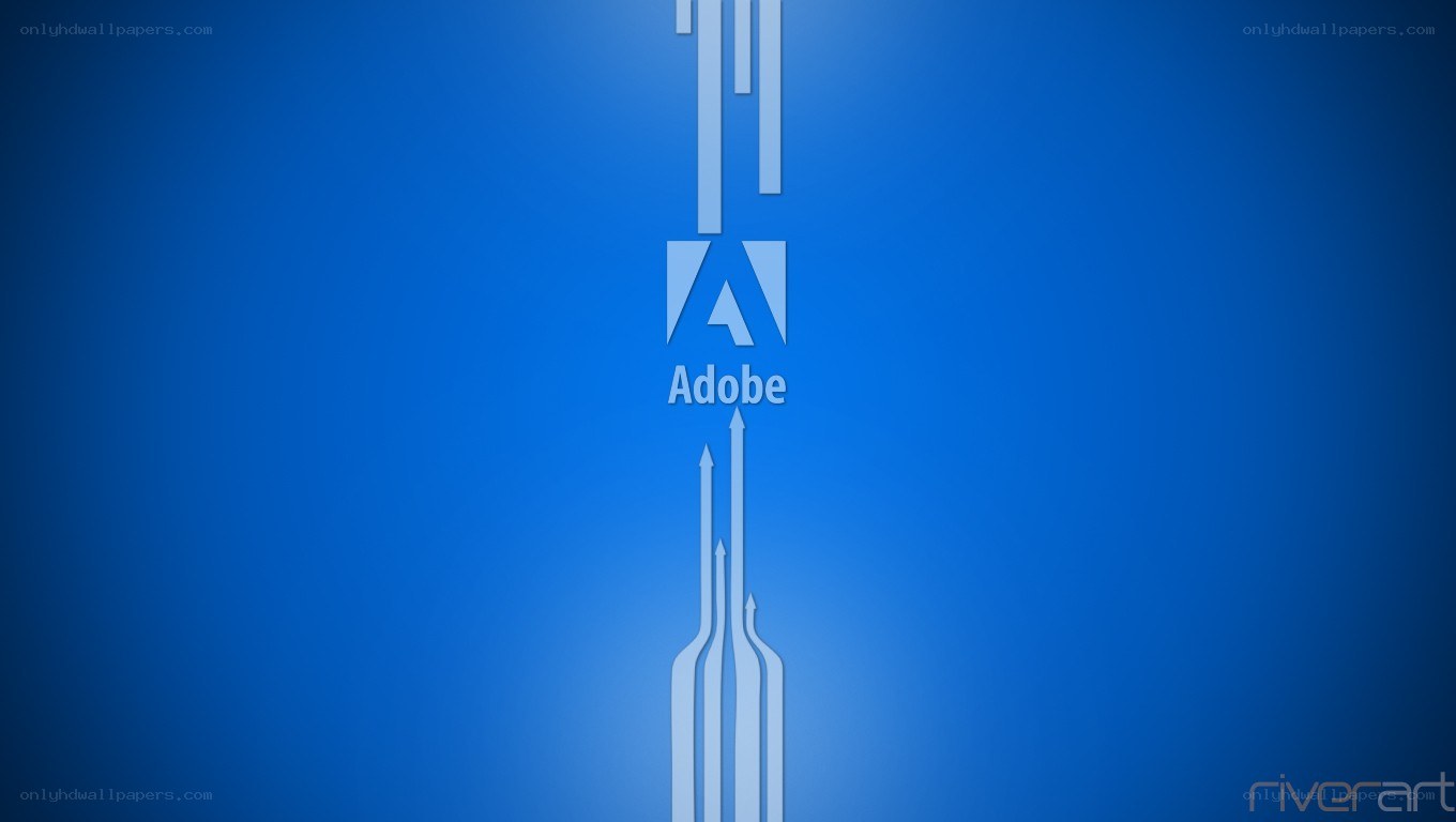 Adobe logo on blue background