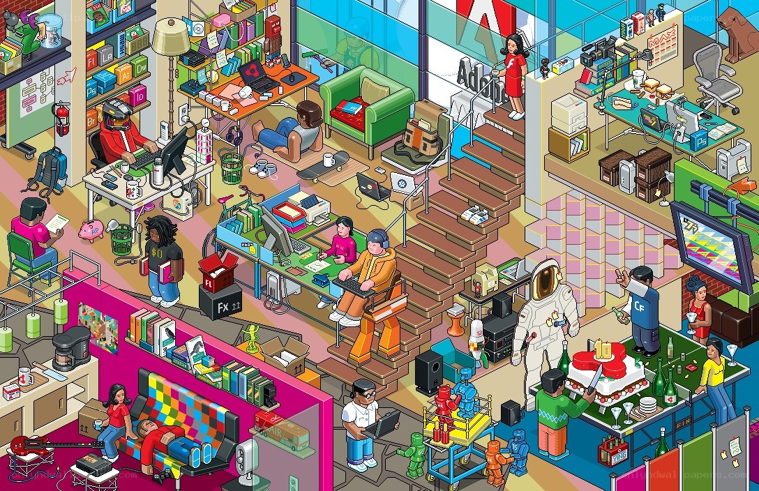 Adobe office life illustration