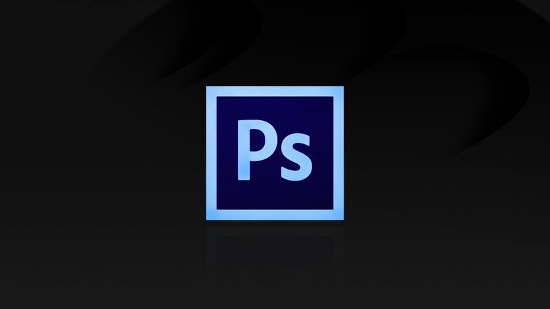 Adobe Photoshop Logo — Blue, Minimalist, Digital Art, Square