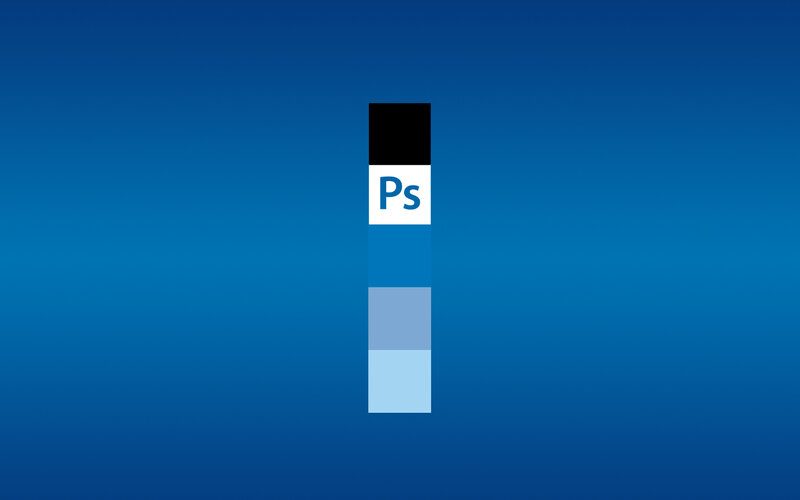 Adobe Photoshop logo on blue