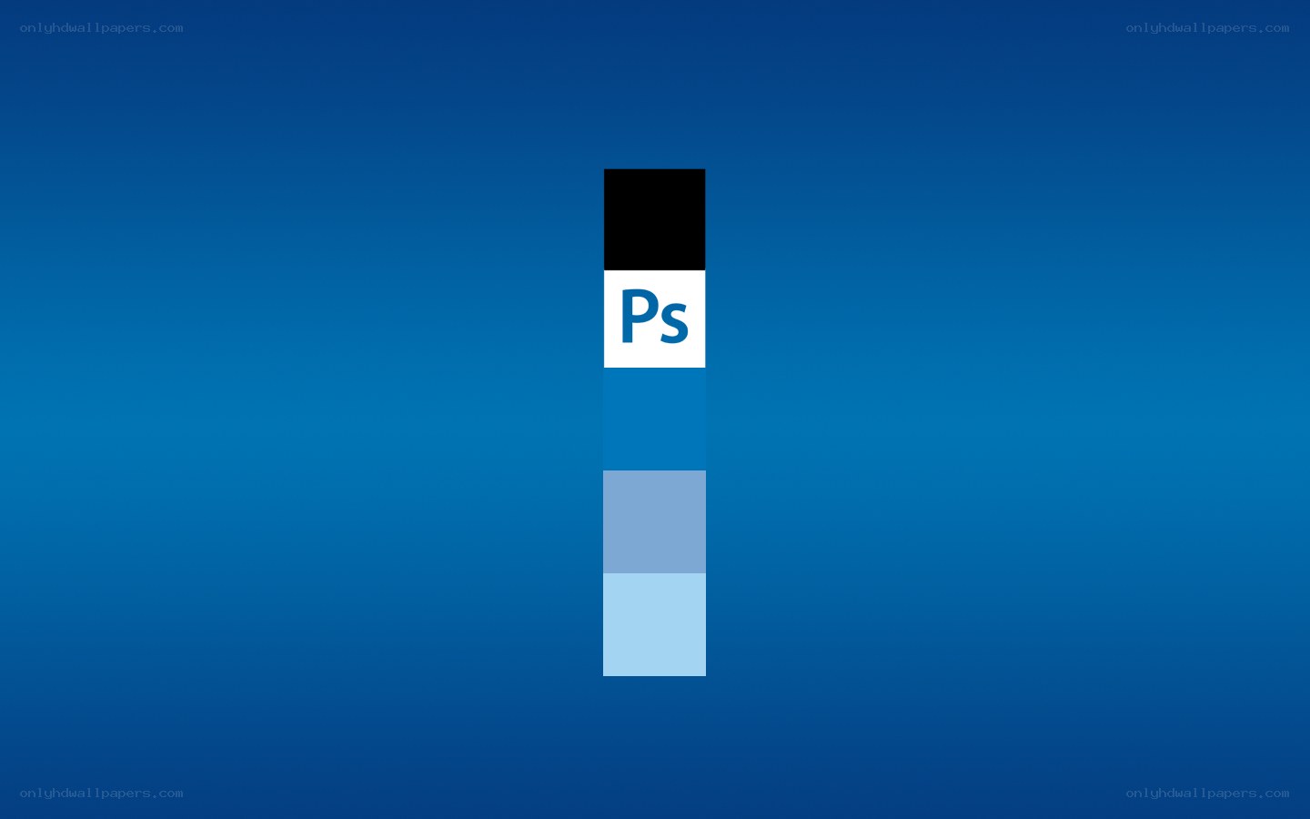 Adobe Photoshop logo on blue