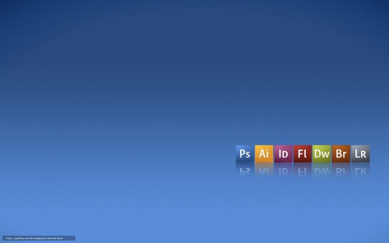 Adobe software icons on blue