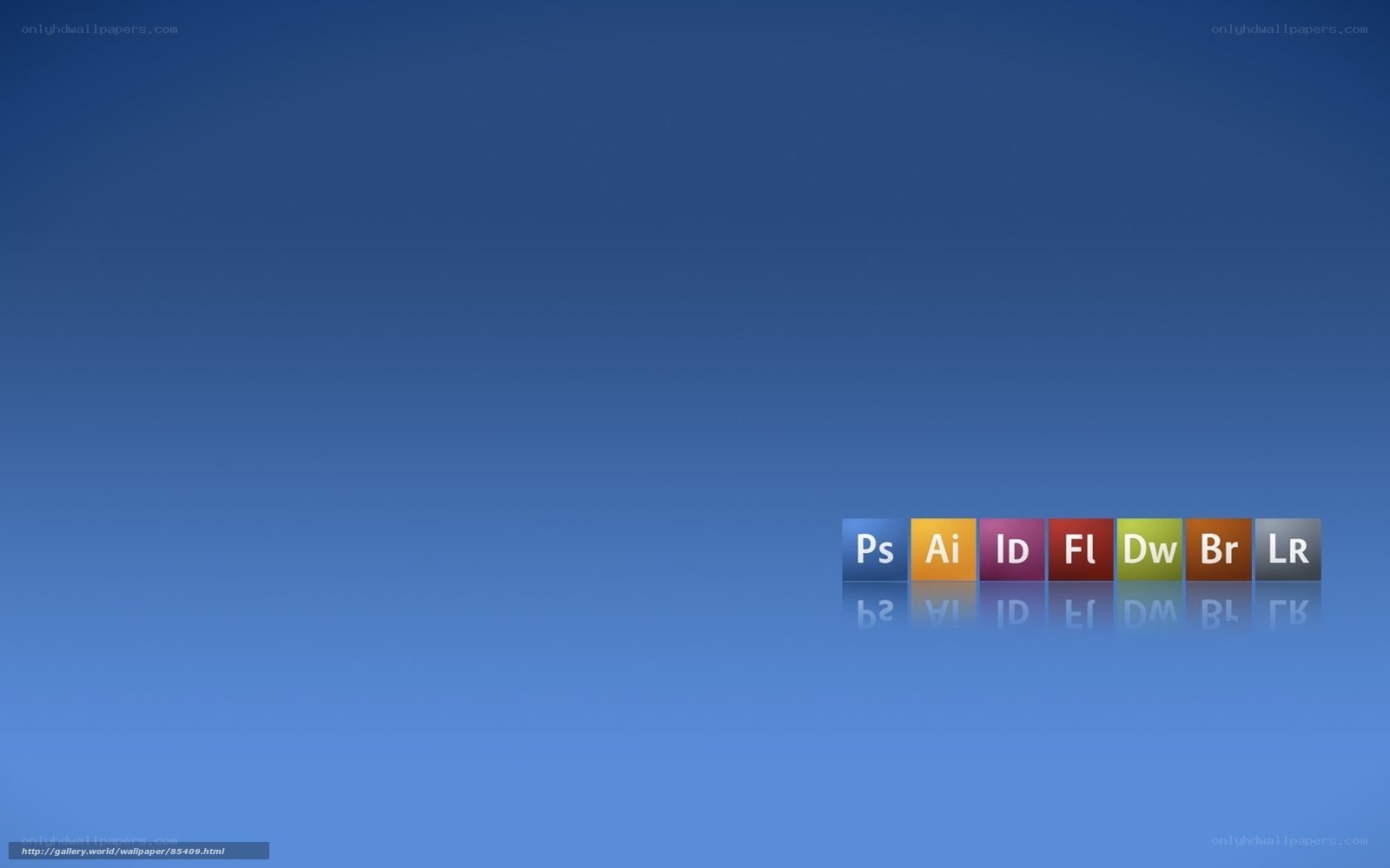 Adobe software icons on blue