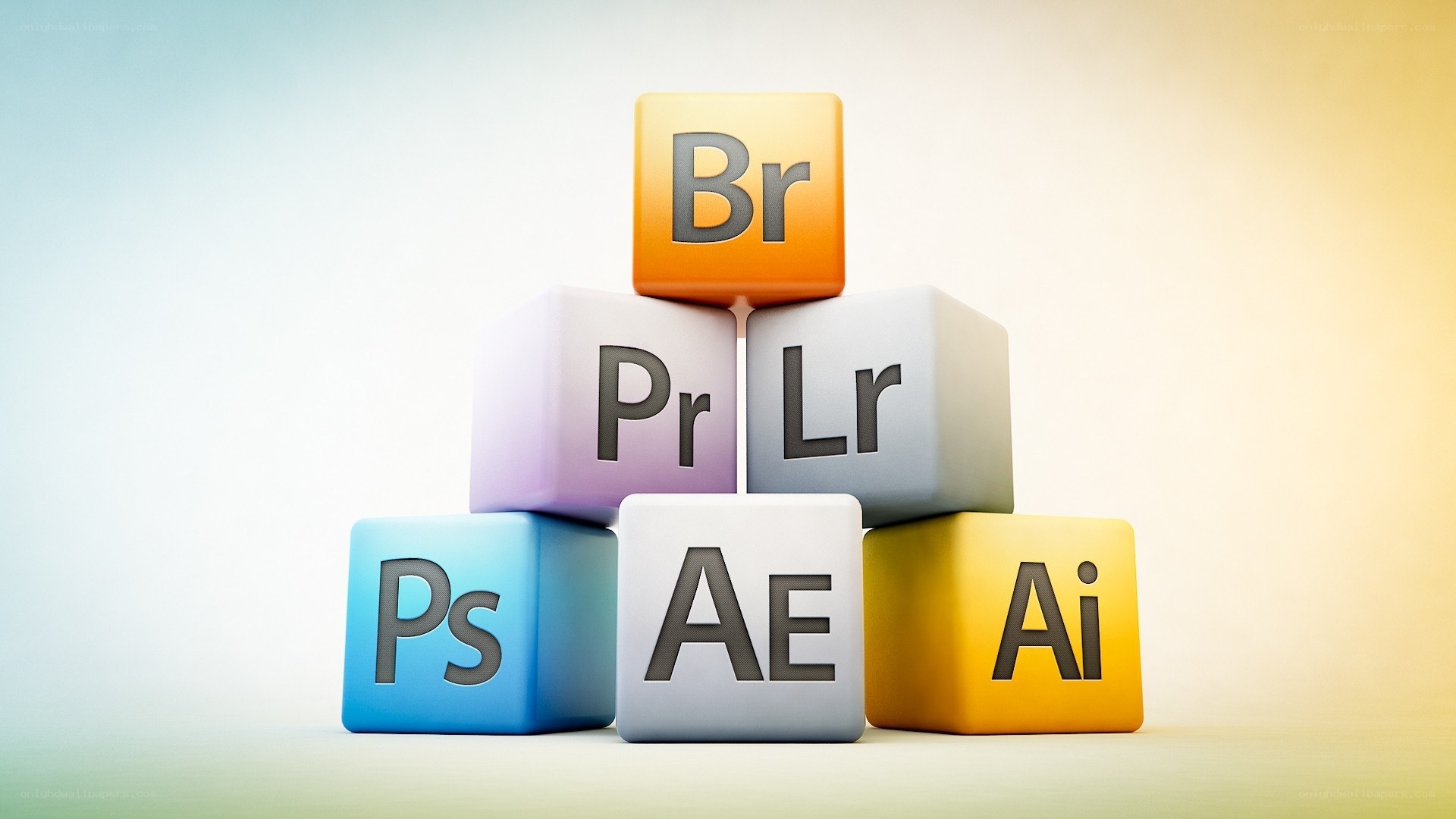 Adobe software icons stacked
