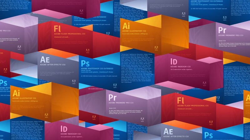 Adobe software suite collage