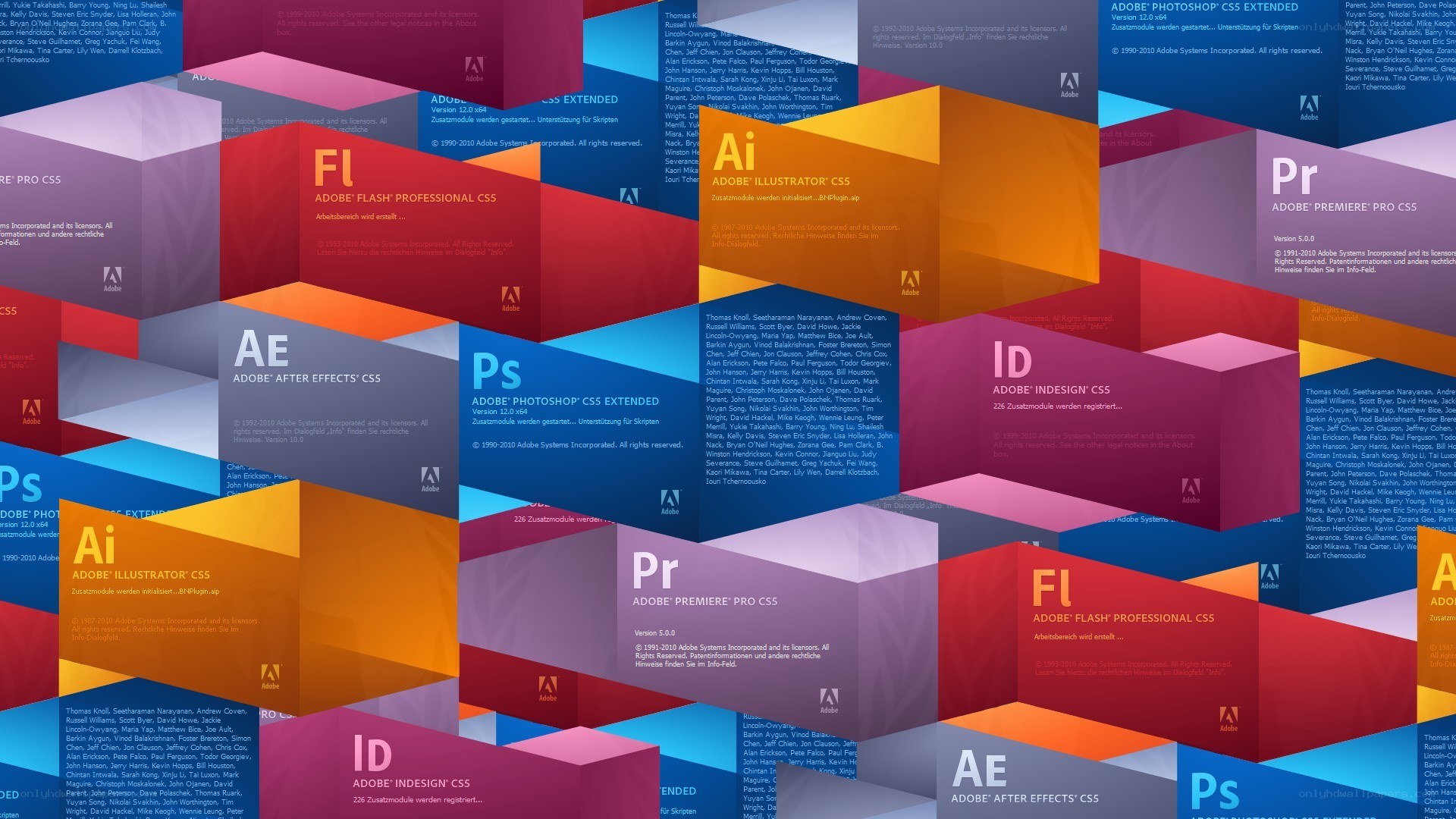 Adobe software suite collage