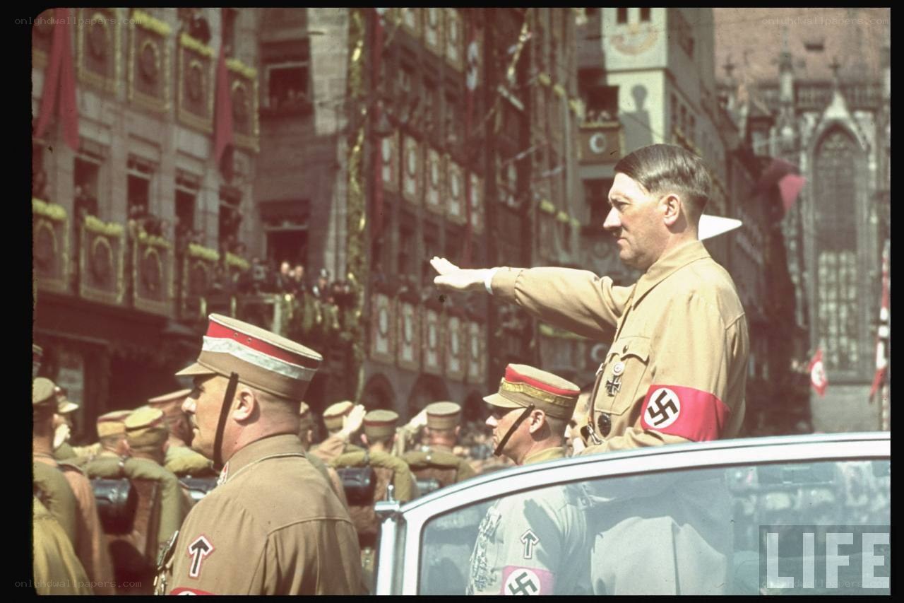 Adolf Hitler at a parade
