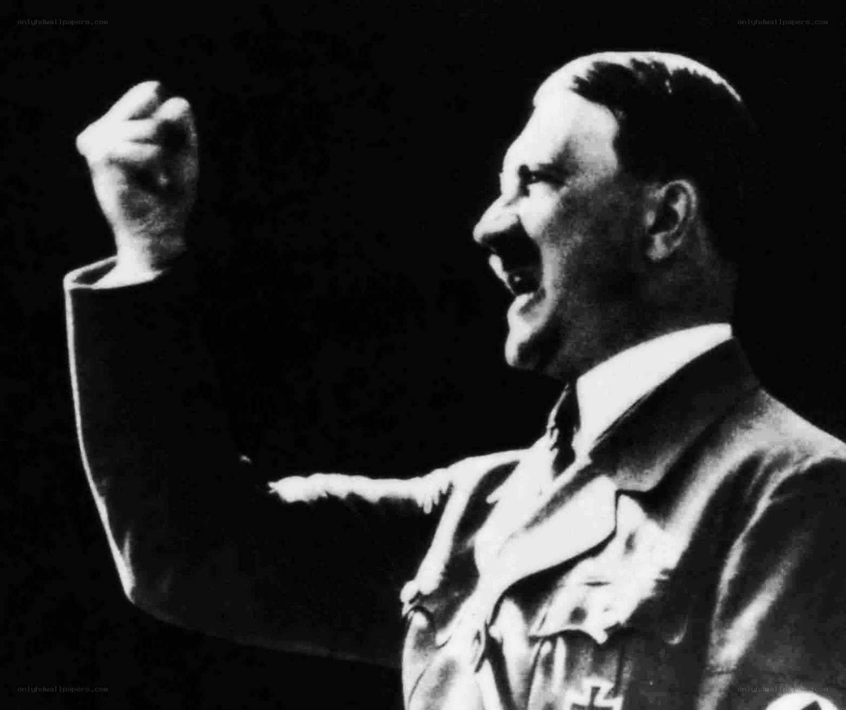 Adolf Hitler giving a speech