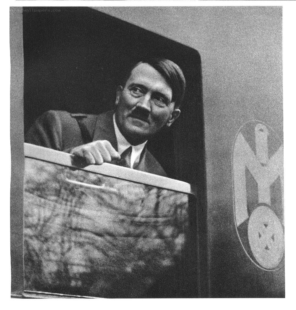 Adolf Hitler in a train car