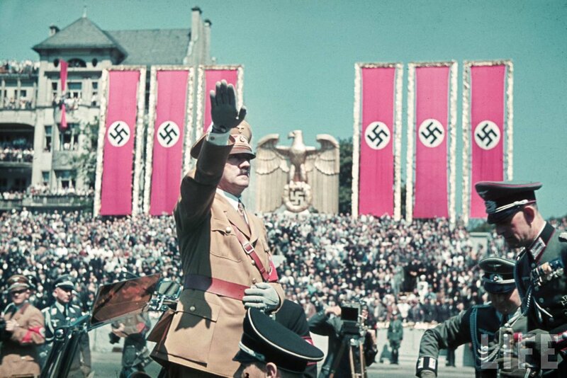 Adolf Hitler Saluting — Brown