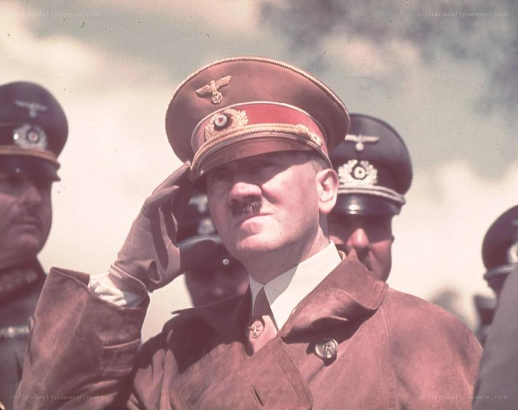 Adolf Hitler saluting in uniform