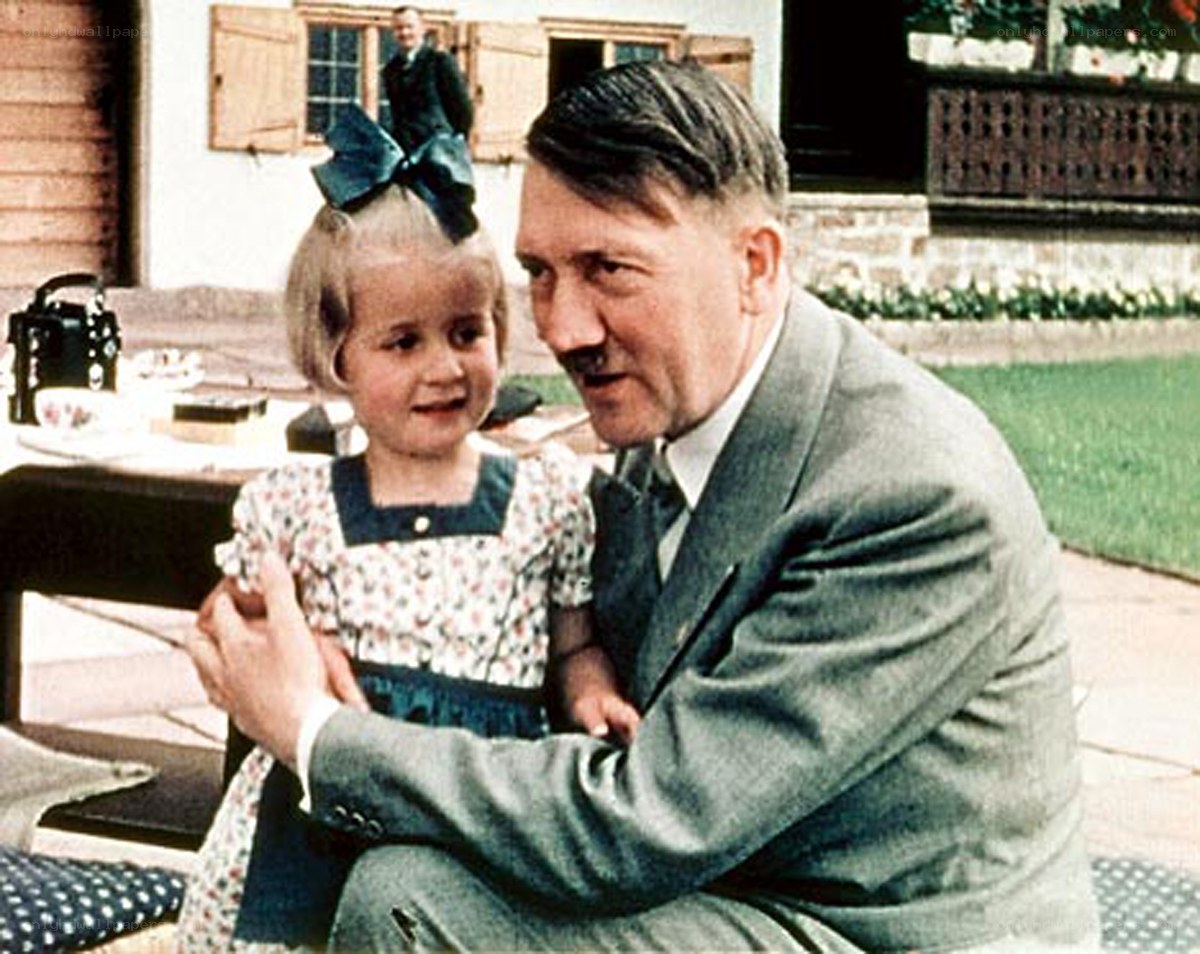 Adolf Hitler with a young girl