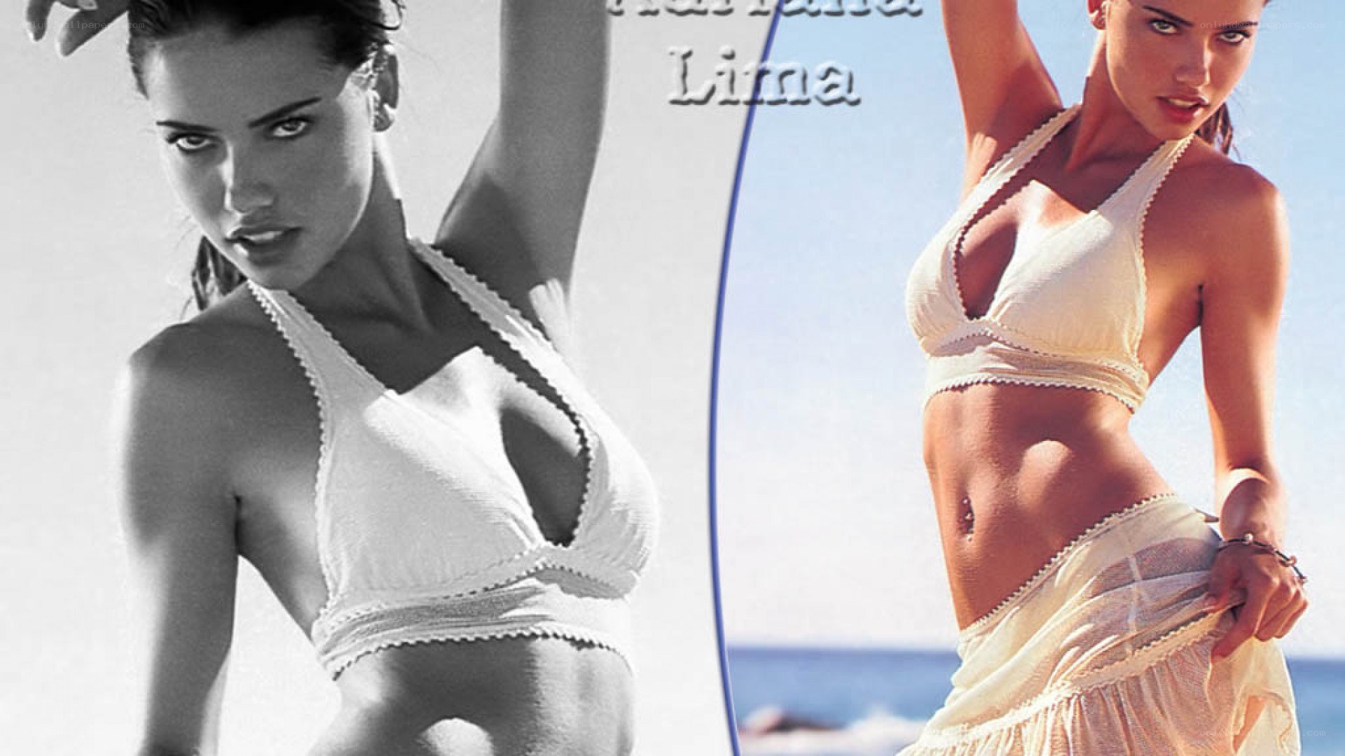 Adriana Lima in white bikini