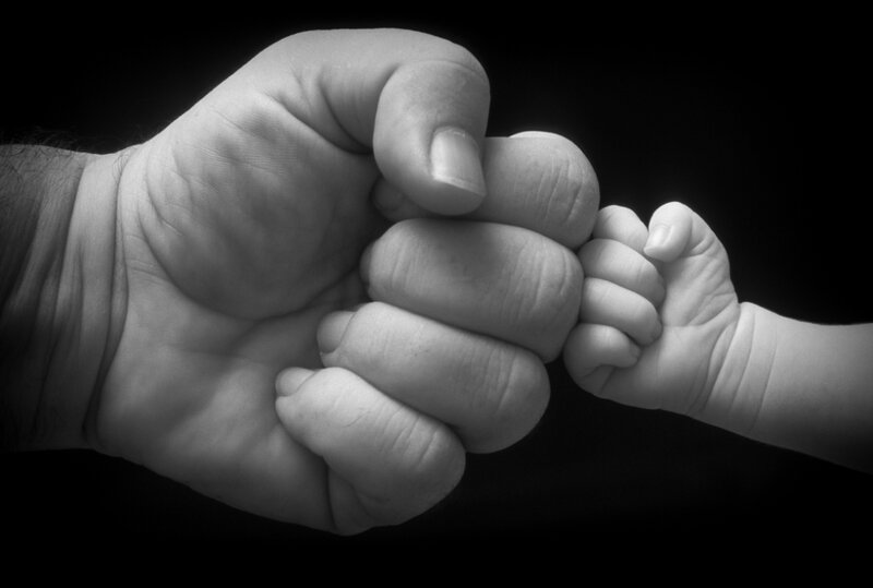 Adult and Baby Hands — Black