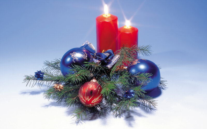 Advent Candle Arrangement — Red, Festive, Winter