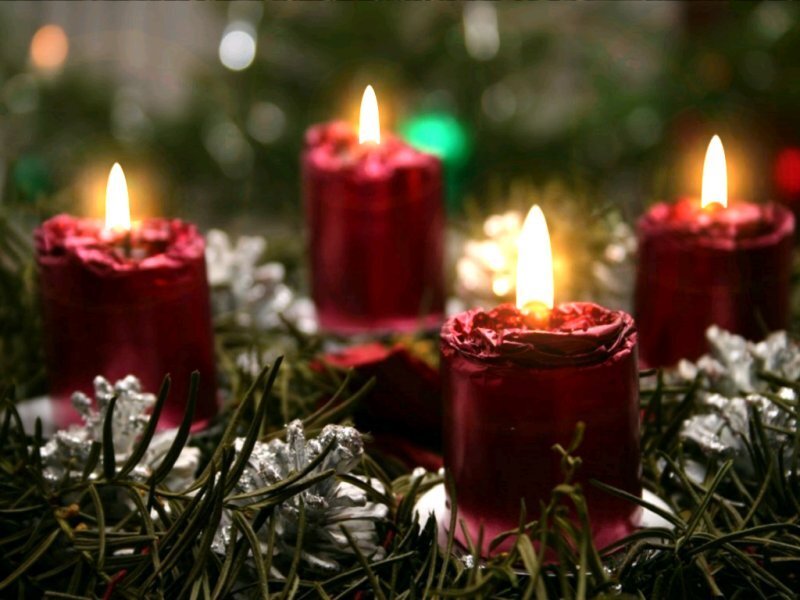 Advent candles on a wreath