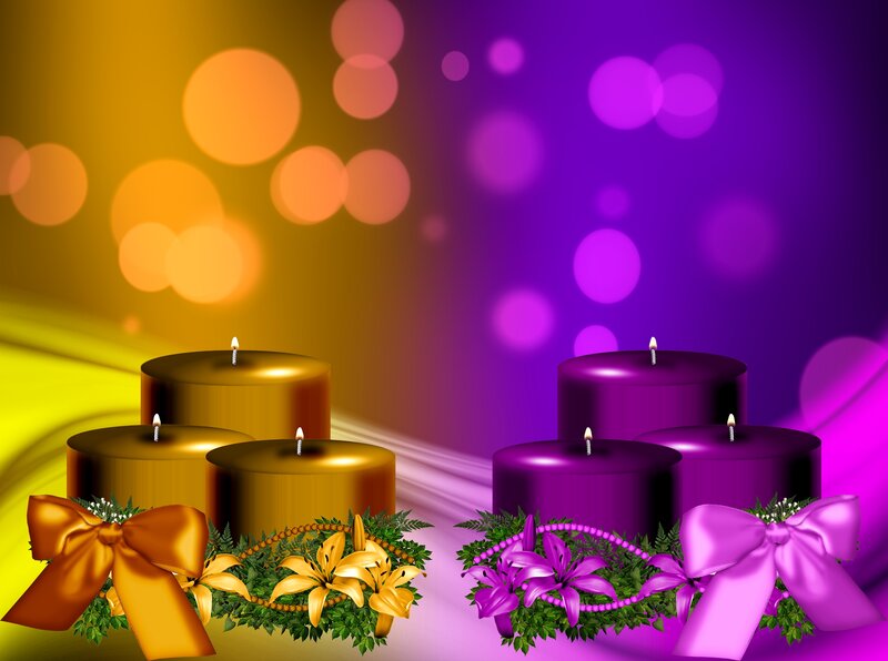 Advent Candles with Flowers