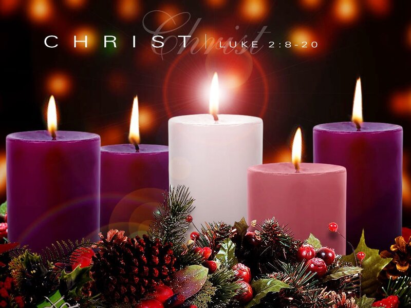 Advent Candles with Foliage