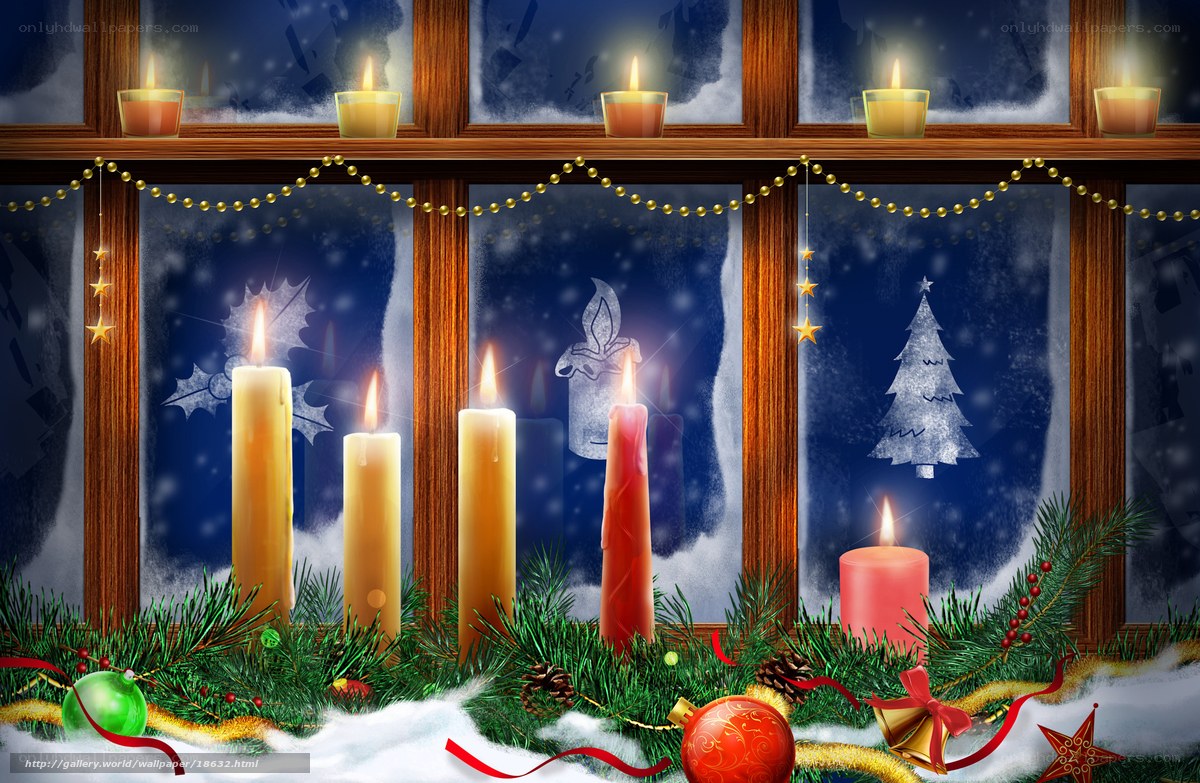 Advent window with candles