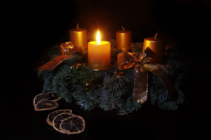 Advent Wreath with Candles — Green