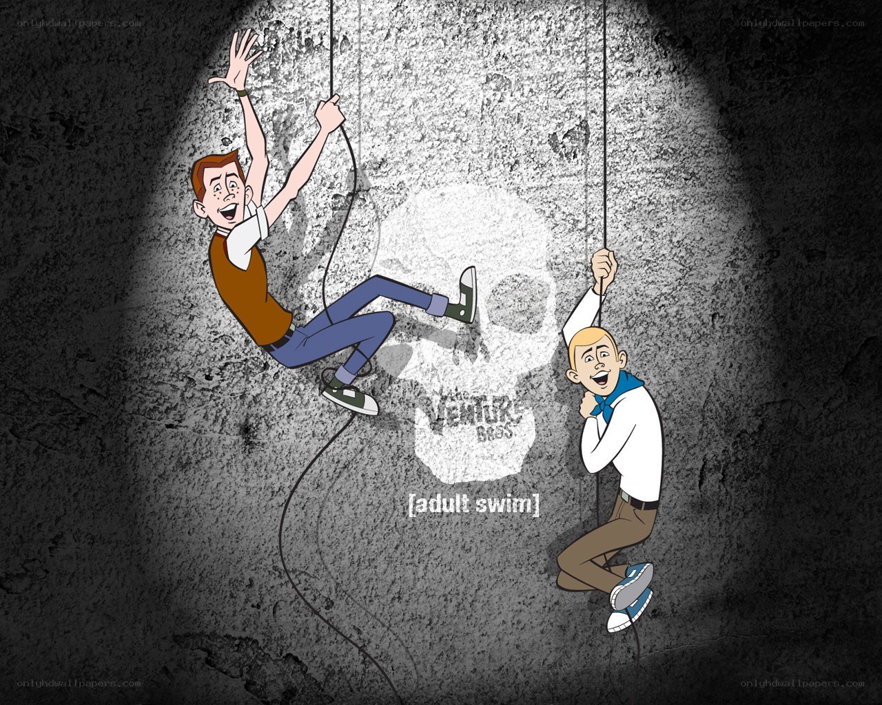 Adventure Bros climbing scene