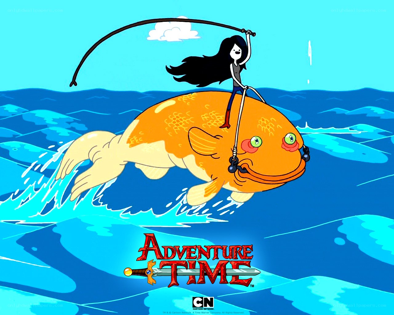 Adventure Time character on fish