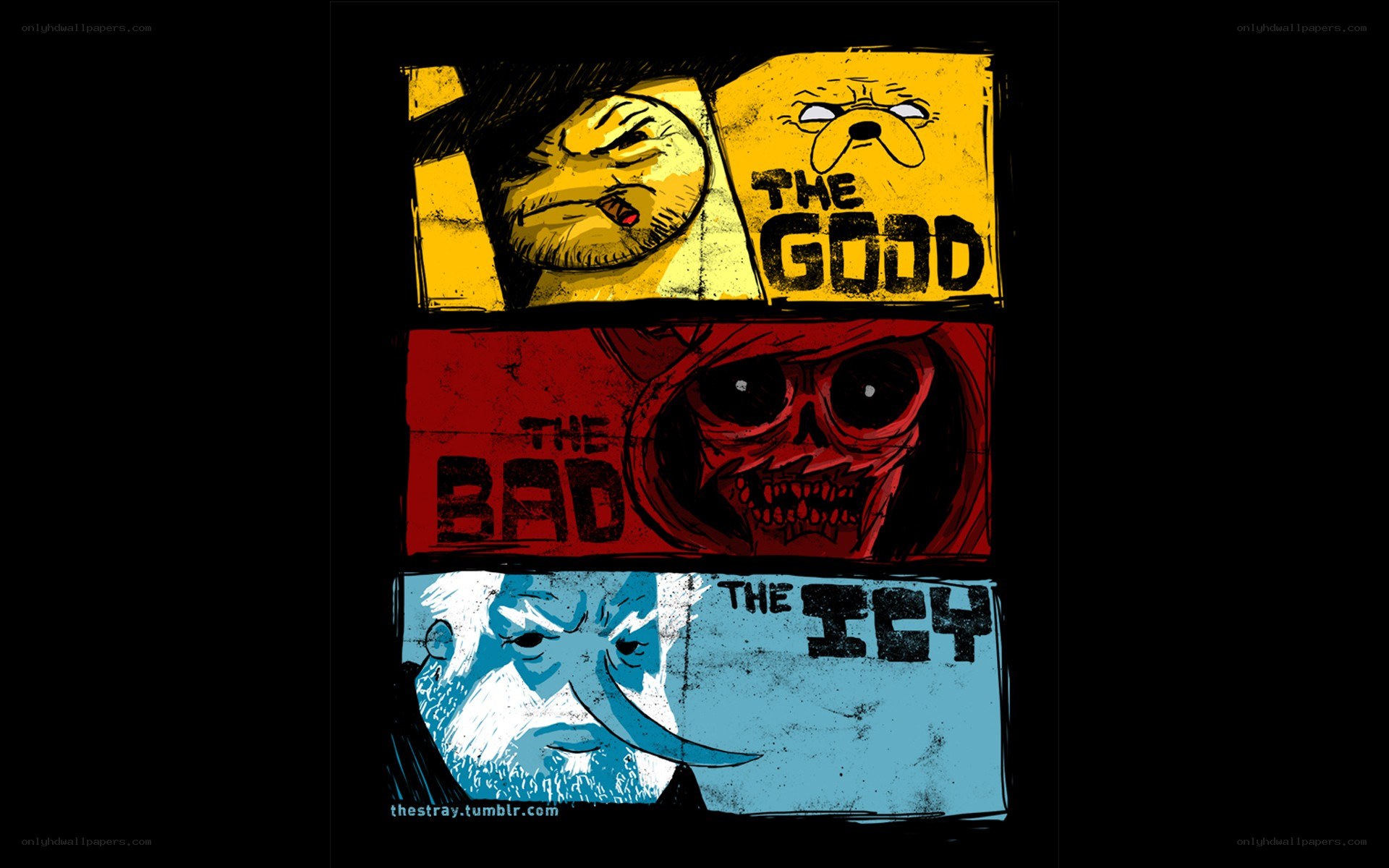 Adventure Time character triptych