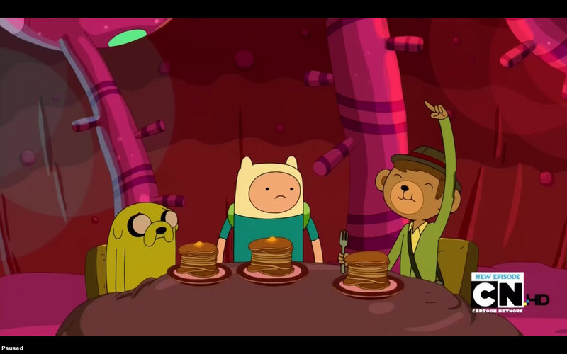 Adventure Time characters at a table