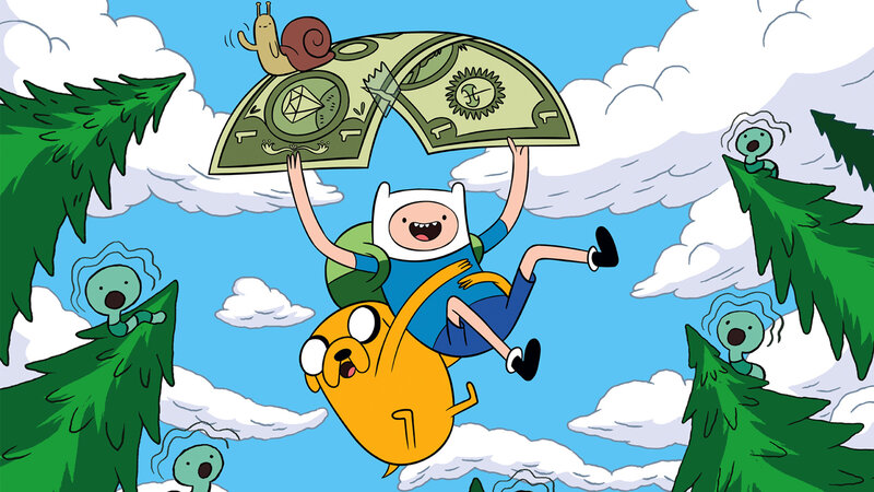 Adventure Time characters flying