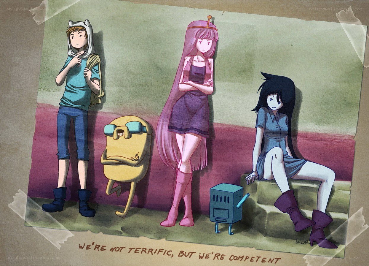 Adventure Time characters in a photo