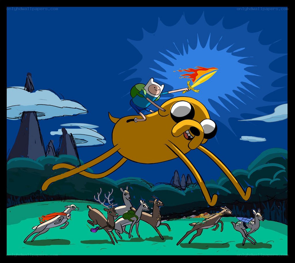 Adventure Time characters in action