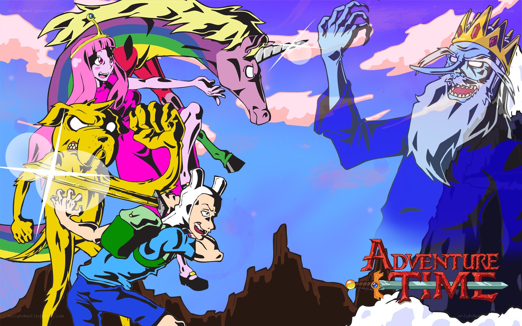 Adventure Time characters in action