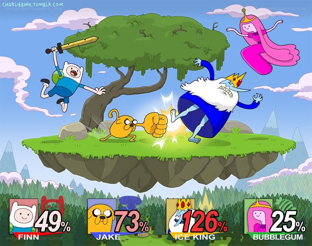 Adventure Time characters in action