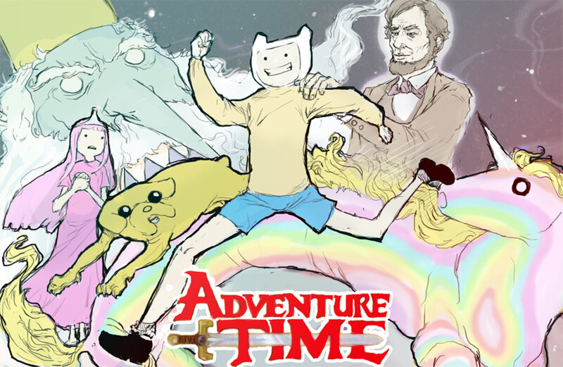 Adventure Time characters in action