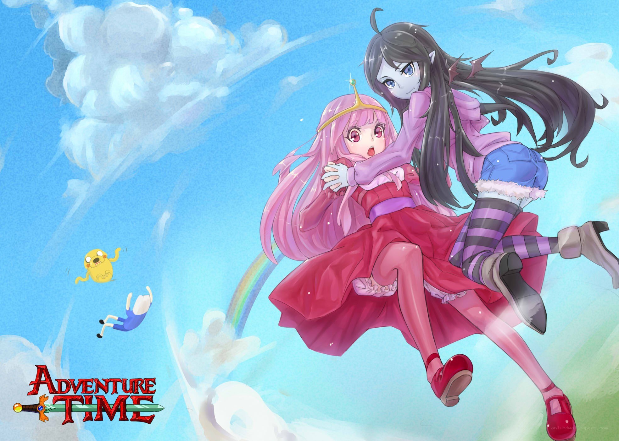 Adventure Time characters in flight