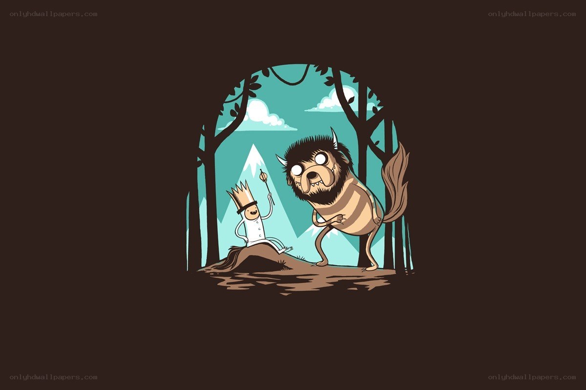 Adventure Time characters in forest
