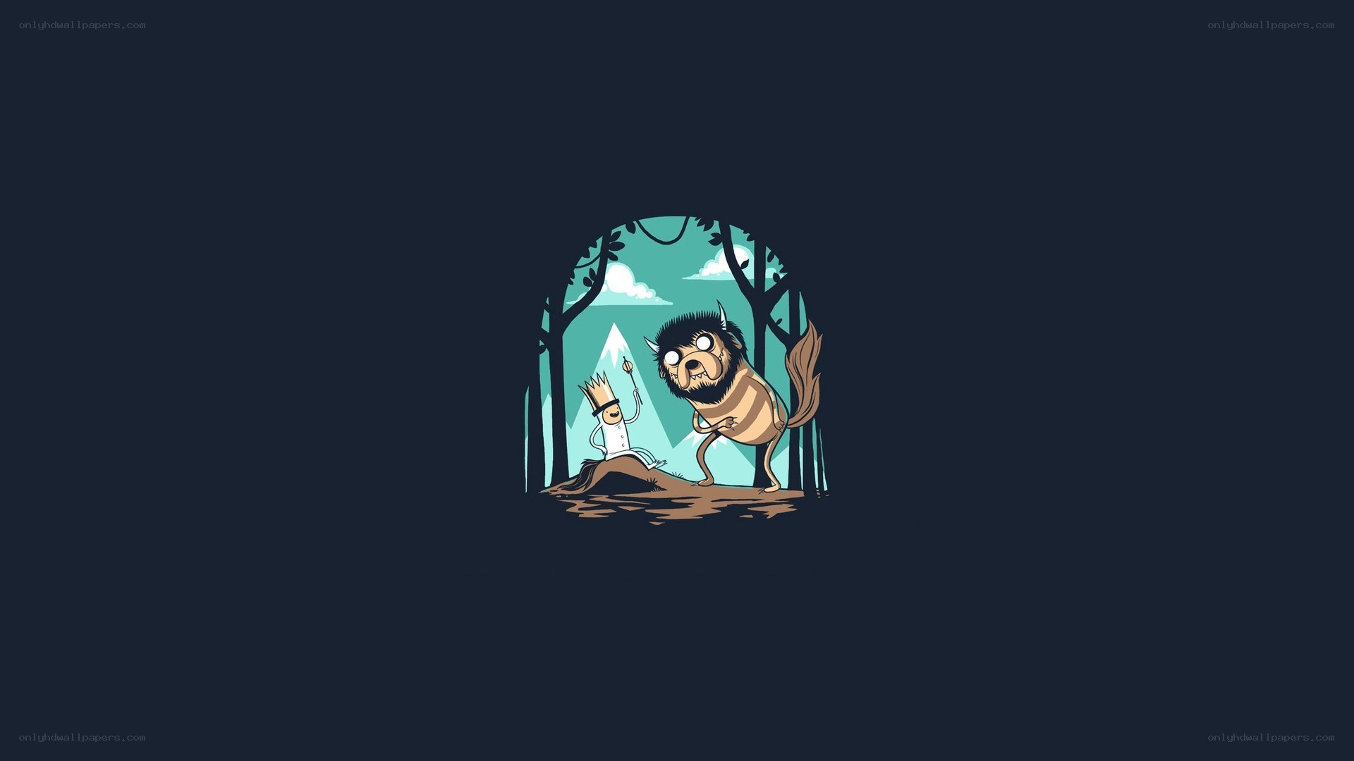 Adventure Time characters in forest