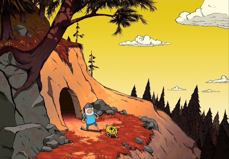Adventure Time characters in forest