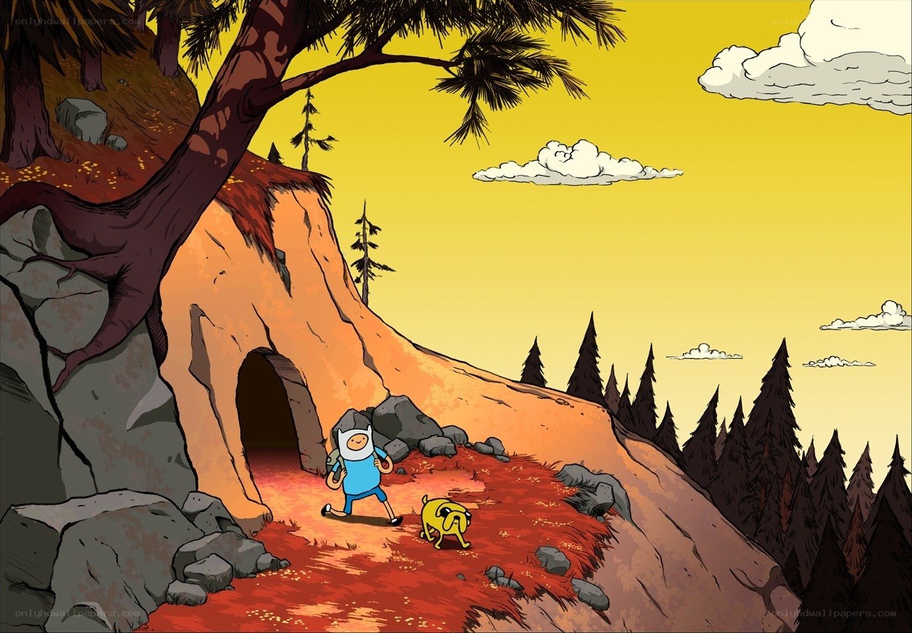 Adventure Time characters in forest