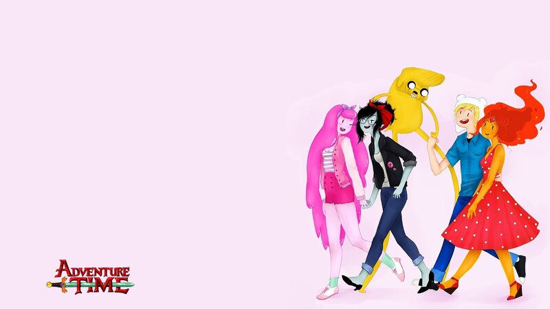 Adventure Time characters walking