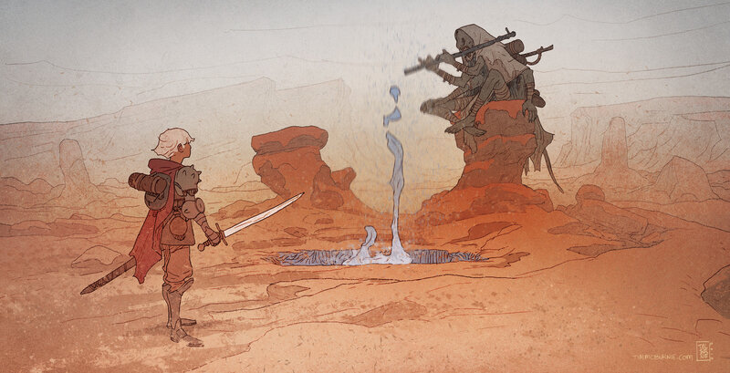 Adventurer Facing Skeleton