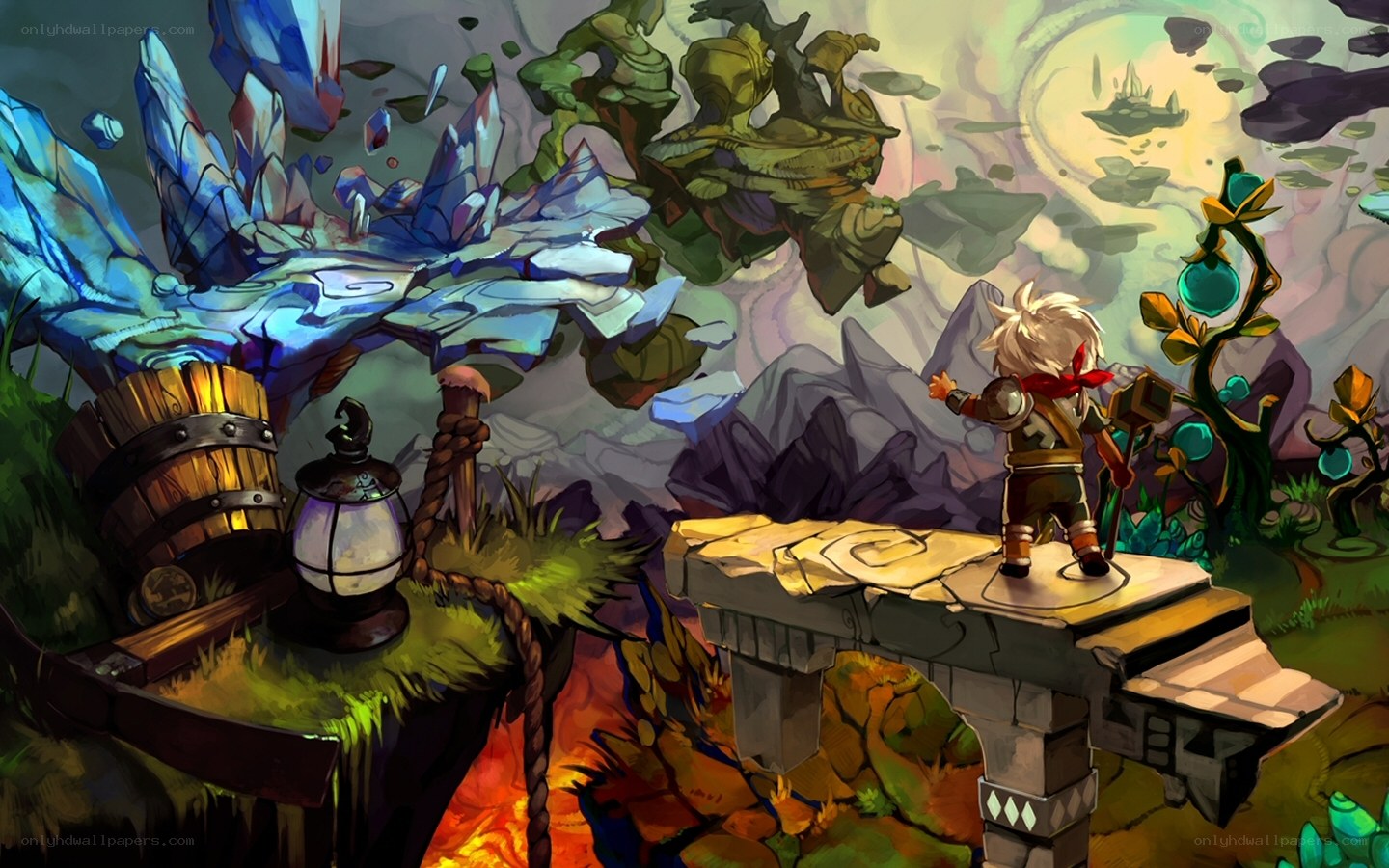 adventurer on a floating island