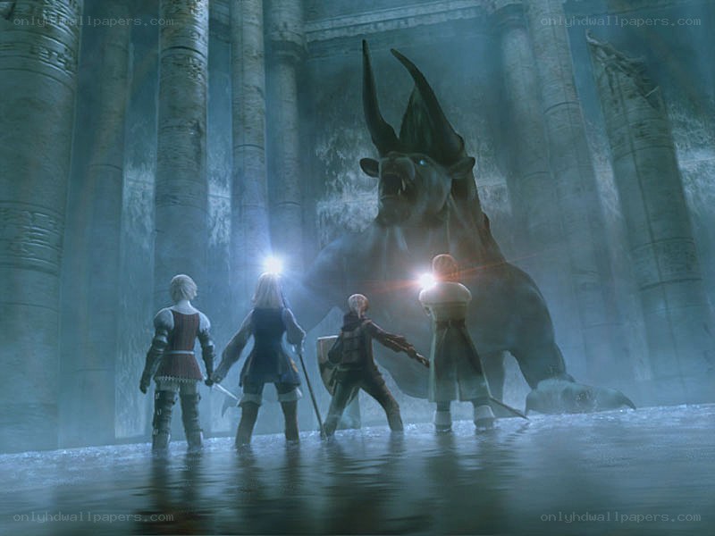 adventurers face giant beast